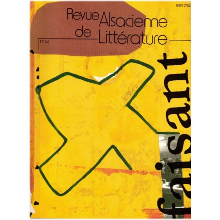 Revue alsacienne de littérature N°63 1998, Elsässische Literaturzeitschrift - revue littéraire, écrivains alsaciens,
