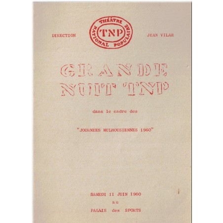 Le Faiseur, programme TNP Jean Vilar, journées mulhousiennes 1960 - théâtre XXe s., comédiens, spectacles