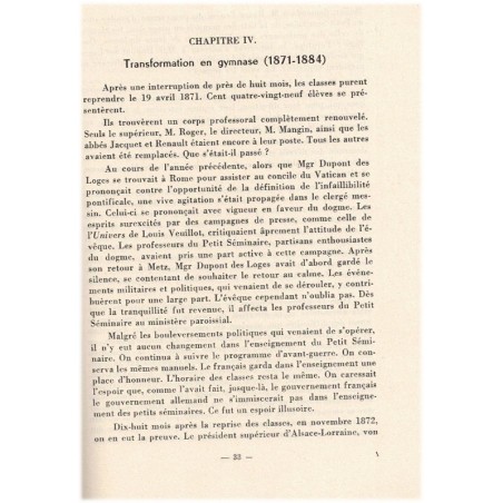 Le Petit Séminaire de Montigny-lès-Metz 1854-1954, J. Eich 1954 - prêtres professeurs école catholique Lorraine