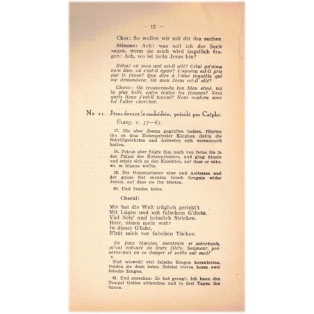 La Passion selon Saint-Matthieu de Jean Sébastien Bach - programme Eglise St-Guillaume Strasbourg, musique sacrée XVIIIe siècle
