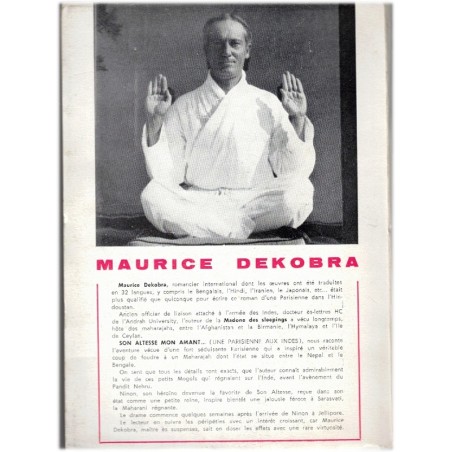 Son altesse mon amant, Maurice Dekobra, 1958 - une Parisienne au pays des maharajahs,  Empire des Indes,