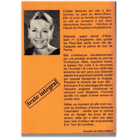 Deborah, L'amour aux cent facettes T2, Colette Davenat, 1976 - agent secret de la reine d'Angleterre XVIe s., roman d'amour