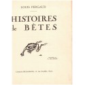 Histoires de bêtes, Louis Pergaud, 1925 - édition numérotée, illustrateur Deluermoz, contes, animaux sauvages