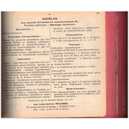 Dictionnaire Vidal 1964, Louis Vidal 1964 - pharmacologie, médecine,