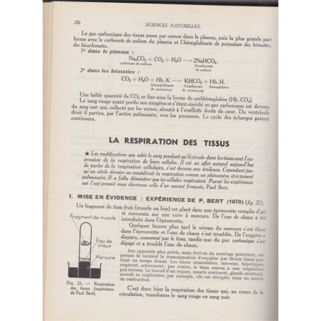 Sciences Naturelles, Anatomie physiologie animales, botanique, biologie, 1956, bac, Camefort et Gama, cours Obré -