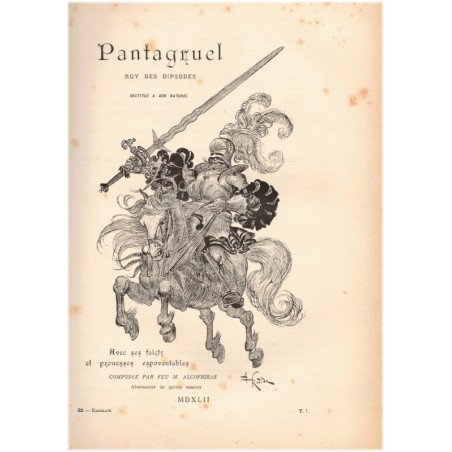 Oeuvres de Rabelais T1 , illustré par Robida , 1880 - satire, roman satirique, littérature XVIe siècle