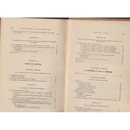 Le métabolisme de base, physiologie et pathologie, Terroine et Zunz, 1925 - problèmes biologiques, manuels de Biologie