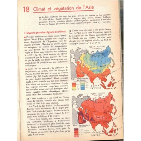 Le Monde moins l'Europe et l'U.R.S.S., classe de 5e, Perpillou et Pernet, 1959 - manuels de géographie