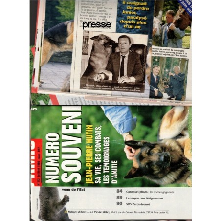 Junior, la tendresse retrouvée, Jean-Pierre Hutin, 1987, chiens, berger allemand, animaux familiers, télévisions