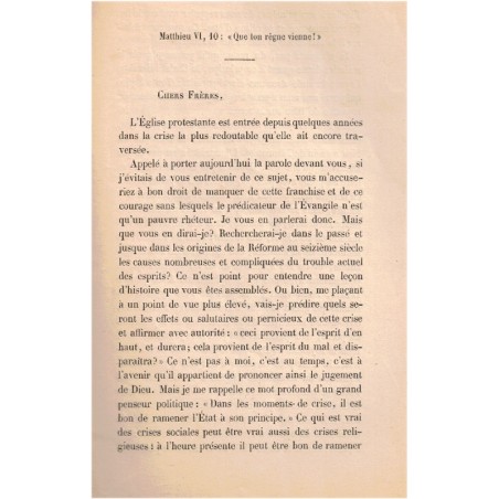 Sermon pour l'ouverture du Consistoire de l'Eglise de la Confession d'Augsbourg, Colani, 1865 -  protestantisme