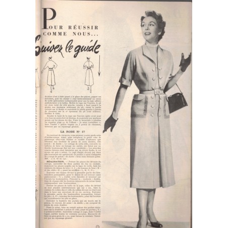 Modes et Travaux août 1953 n°632,  Edouard Boucherit,  - mode 1950, vintage, magazines mode, couture, tricot