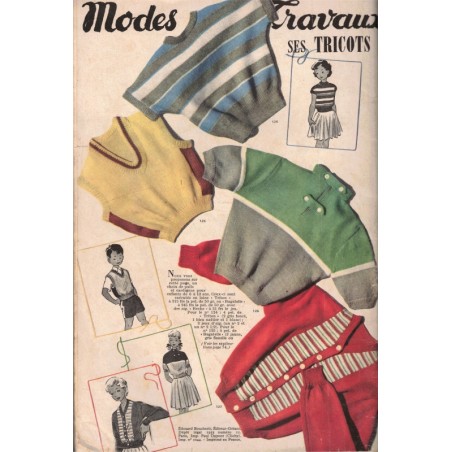Modes et Travaux août 1953 n°632,  Edouard Boucherit,  - mode 1950, vintage, magazines mode, couture, tricot