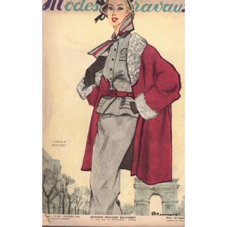 Modes et Travaux octobre 1954 n°646,  Edouard Boucherit,  - mode 1950, vintage, magazines mode, couture, tricot