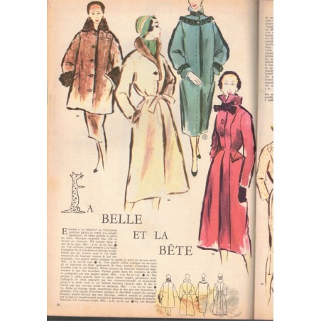 Modes et Travaux octobre 1954 n°646,  Edouard Boucherit,  - mode 1950, vintage, magazines mode, couture, tricot