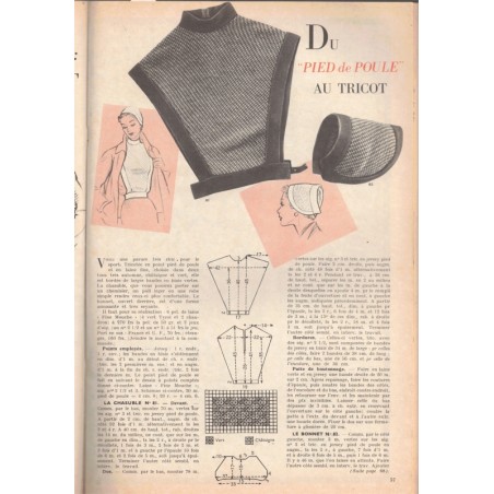 Modes et Travaux octobre 1954 n°646,  Edouard Boucherit,  - mode 1950, vintage, magazines mode, couture, tricot