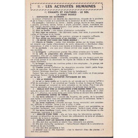 Mon mémento de Sciences & questionnaire, écoles rurales de garçons, fin d'études primaires, 1968 - écologie, agriculture