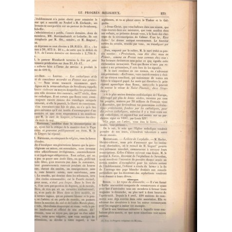 Le Progrès Religieux, année 1869, journal des Eglises protestantes - alsatiques, journaux, protestantisme