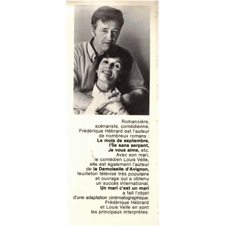 Un mari c'est un mari, Frédérique Hébrard, 1977 - femme en 1970, feuilleton TV, Louis Velle