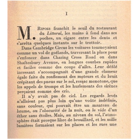 Monsieur Ripois et la Némésis, Louis Hémon, 1950 - homme séducteur, homme ambitieux, société 1900