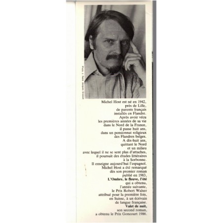 Valet de nuit, Michel Host, 1987 - recherche du père, prix Goncourt 1986