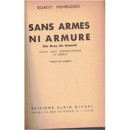 Sans armes ni armures, Robert Henriques, 1941 - militaire anglais