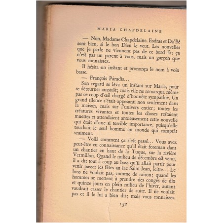 Maria Chapdelaine, Louis Hémon, 1940 - Canada, Grand Nord canadien, roman d'aventure, amour