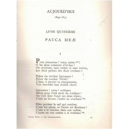 Les Contemplations, Victor Hugo, 1950 - poèmes, Léopoldine, deuil,