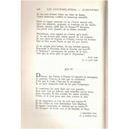 Les Contemplations, Victor Hugo, 1950 - poèmes, Léopoldine, deuil,