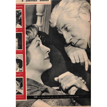 Elle tricote, 28 février 1949 - cinéma, mode 1950, vintage, magazine Elle, tricot, Jean Gabin, Madeleine Robinson