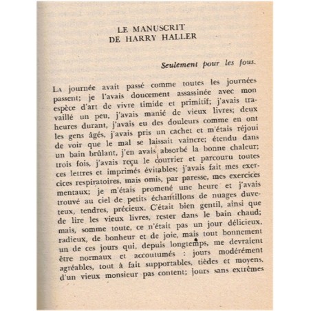 Le loup des steppes, Hermann Hesse, 1984 -  - suicide, sens de la vie, littérature allemande