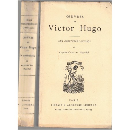 Les Contemplations, T2 Aujourd'hui 1843-1856, Victor Hugo - poèmes, littérature XIXe siècle