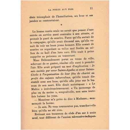La porte aux pies, Joseph Jolinon, 1951 - bourgeoise lyonnaise, épouse en 1950, mari odieux