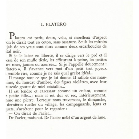 Platero et moi, Juan Ramon Jimenez, 1972 - conte, histoire âne, écrivain espagnol, Collection des Prix Nobel de Littérature