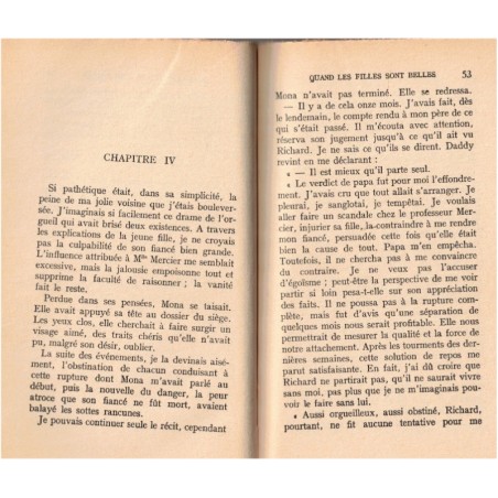 Quand les filles sont belles, Claude Jaunière, 1956 - roman sentimental, Tallandier,