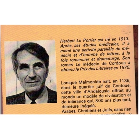 Le médecin de Cordoue, Herbert Le Porrier, 1976 - Moyen Age, Juifs en Andalousie, biographie