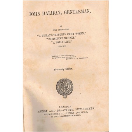 John Halifax Gentleman, Dinah Craik - ambition, England, Industrial revolution, English litterature, engraving, gravure