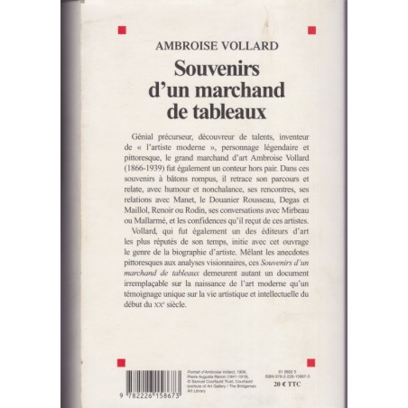 Souvenirs d'un marchand de tableaux, Ambroise Vollard, 2007 - art, peintres, biographie