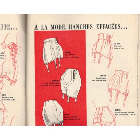 Lingerie 1950, Les Cahiers du Jardin des modes - vintage, dessous féminin, mode 1950, magazines mode