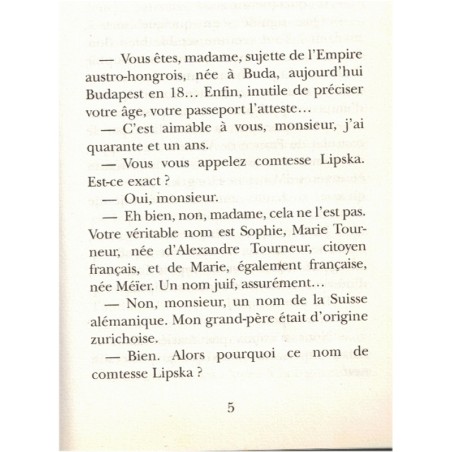 Comtesse Lipska, Pierre Kyria, 2004 - Cour de Vienne, femme ambitieuse, Empire austrio-hongrois