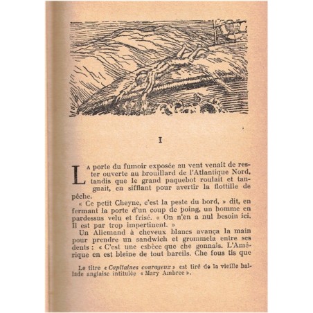 Capitaines courageux, Rudyard Kipling, 1932 - aventures en mer, enfant sur un bateau, bateaux, marins, roman d'aventures