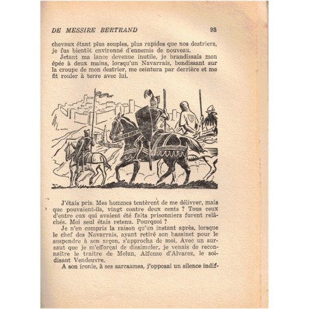 L'anneau d'or de Messire Bertrand, Marc Michon, 1957 - Chevalier Du Guesclin, aventures Jeunesse, Magnard Mousquetaires