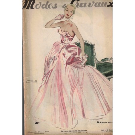 Modes et Travaux décembre 1950 n°600,  Edouard Boucherit,  - mode 1950, vintage, magazines mode, couture, tricot