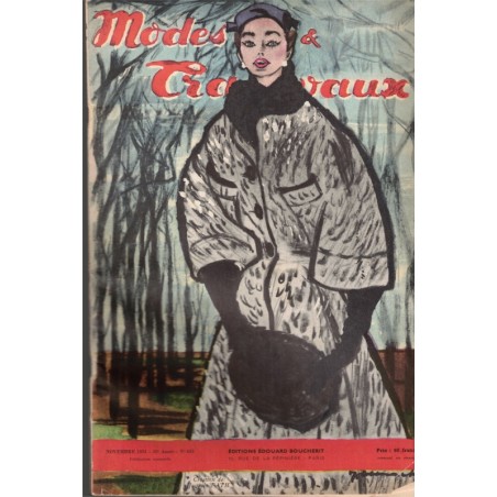 Modes et Travaux novembre 1953 n°635,  Edouard Boucherit,  - mode 1950, vintage, magazines mode, couture, tricot