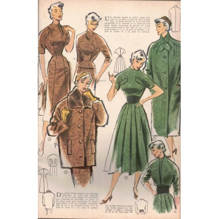 Modes et Travaux novembre 1953 n°635,  Edouard Boucherit,  - mode 1950, vintage, magazines mode, couture, tricot