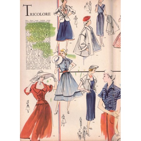 Modes et Travaux juillet 1951 n°607,  Edouard Boucherit,  - mode 1950, vintage, magazines mode, couture, tricot