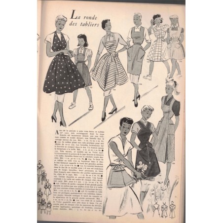 Modes et Travaux juillet 1951 n°607,  Edouard Boucherit,  - mode 1950, vintage, magazines mode, couture, tricot