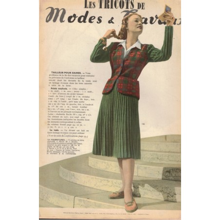 Modes et Travaux août 1950 N°596,  Edouard Boucherit,  - mode 1950, vintage, magazines mode, couture, tricot
