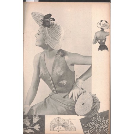 Modes et Travaux juin 1951 N°606,  Edouard Boucherit,  - mode 1950, vintage, magazines mode, couture, tricot