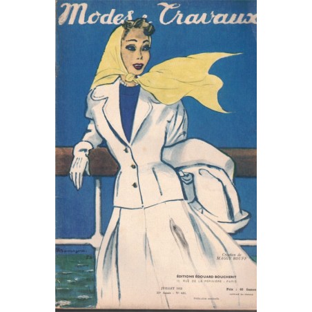 Modes et Travaux juillet 1953 n°631,  Edouard Boucherit,  - mode 1950, vintage, magazines mode, couture, tricot