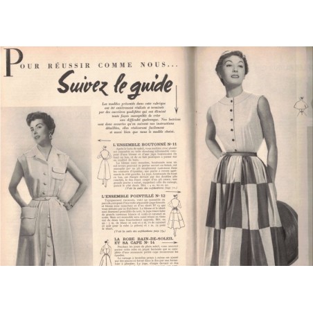 Modes et Travaux juillet 1953 n°631,  Edouard Boucherit,  - mode 1950, vintage, magazines mode, couture, tricot